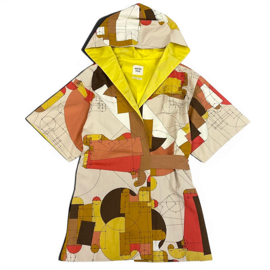 Ed21 HERMES エルメス ECHEC AU ROI コットンフーディージャケット パーカー トップス フランス製 42サイズ マルチカラー コットン100％ レディース 女性用t18r