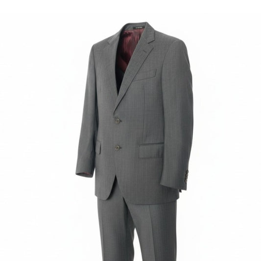 14c5 Ermenegildo Zegna エルメネジルドゼニア TROFEO生地 シングルスーツ セットアップ ビジネス 46 グレー ストライプ ウール メンズu02t