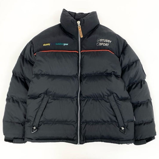 68g24 STUSSY SPORT ステューシー スポーツ 90s VINTAGE OLD STUSSY ダウンジャケット M ブラック ヴィンテージ_