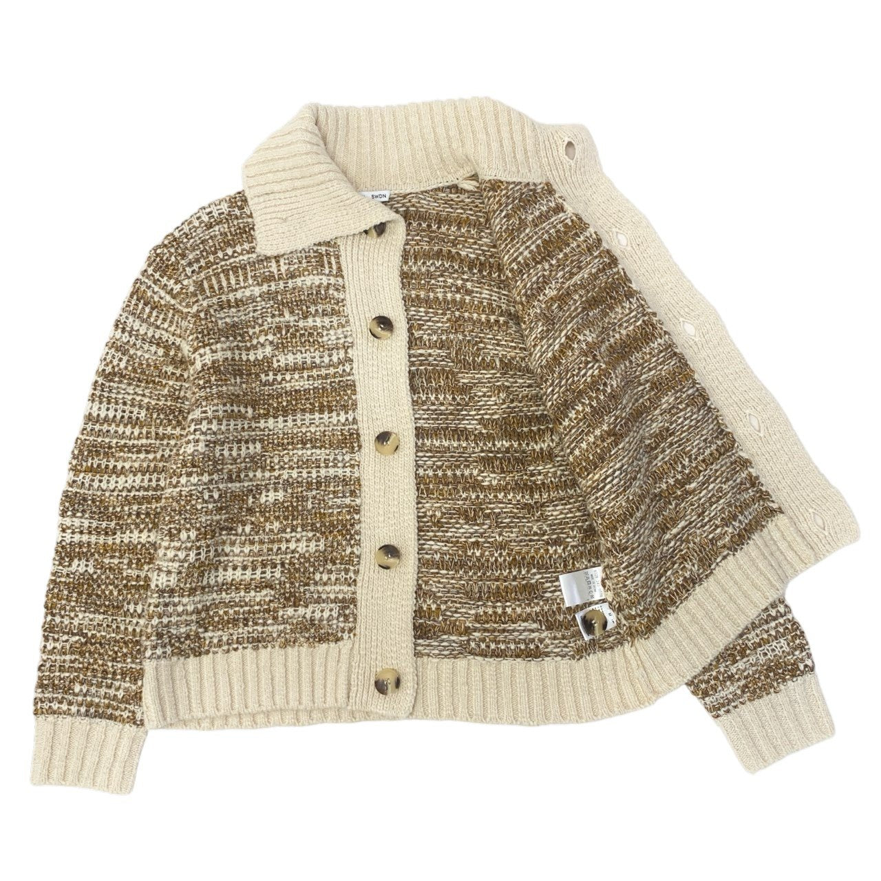 25c7 CMMN SWDN コモンスウェーデン BUTTON KINT ニットカーディガン サイズM ベージュ系 メンズ トップスk02i