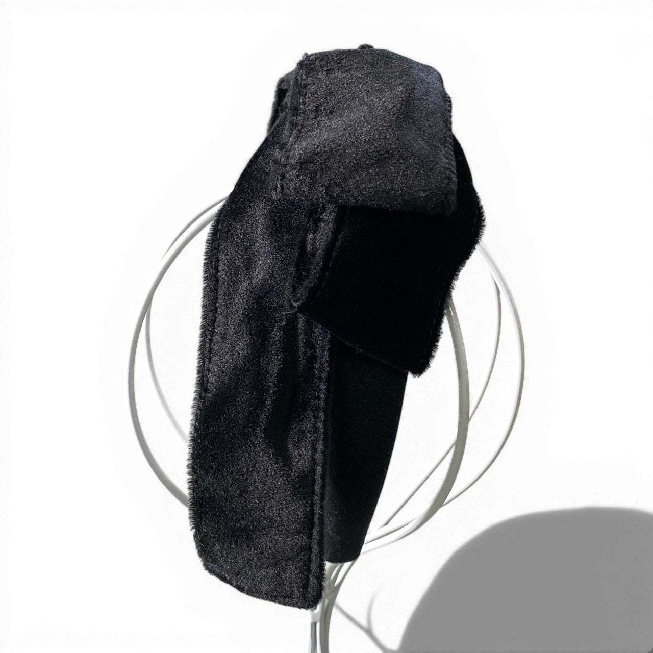 d20 定価￥19,800 HAENGNAE ヘンネ ベロアリボンカチューシャ F ブラック 日本製 ヘアアクセサリー バレッタt18r