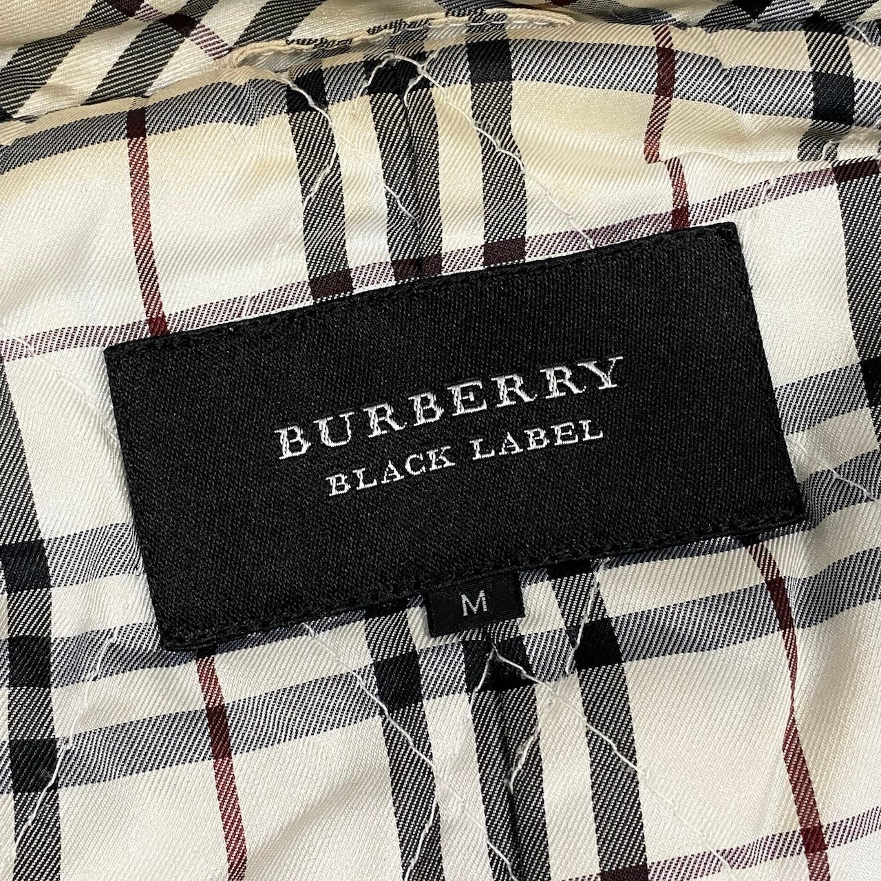 4d16 BURBERRY BLACK LABEL バーバリー ブラックレーベル 中綿 レザージャケット フーデッドジャケット 2way コーデュロイ切替 ラビットファー サイズM ブラック メンズ 紳士服u02t