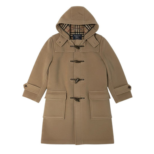 j29 Burberrys ダッフルコート ノバチェック アウター イングランド製 ベージュ ウール100％ メンズ 男性用u02t