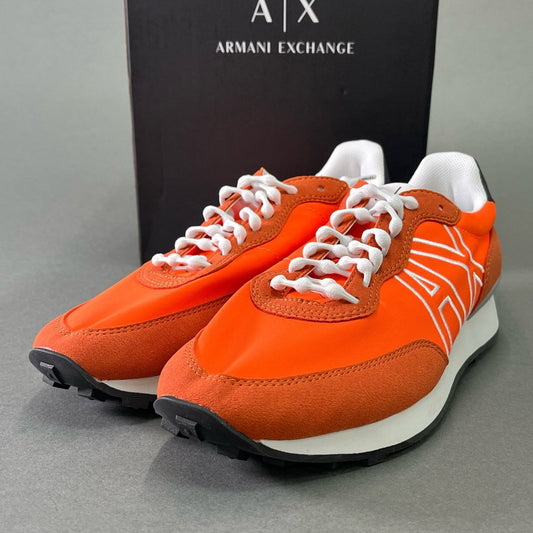 2e18 《美品》定価￥23.210 ARMANI EXCHANGE アルマーニエクスチェンジ AIX AXロゴ 軽量 ローカットスニーカー 25.5cm オレンジ シューズ 箱付き