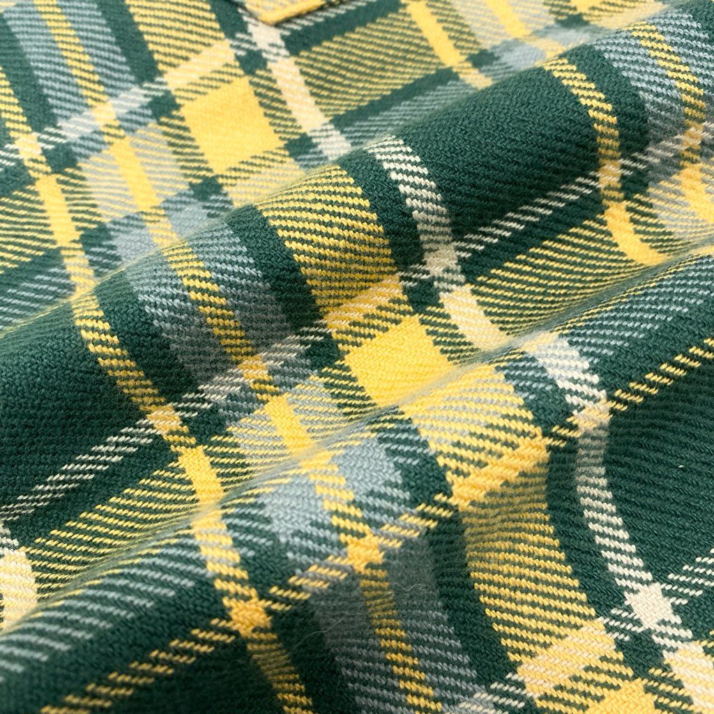 6l25 FREEWHEELERS フリーホイーラーズ BUBO ネルチェックシャツ Size15 グリーン イエロー GREAT LAKES GMT アメカジt18r