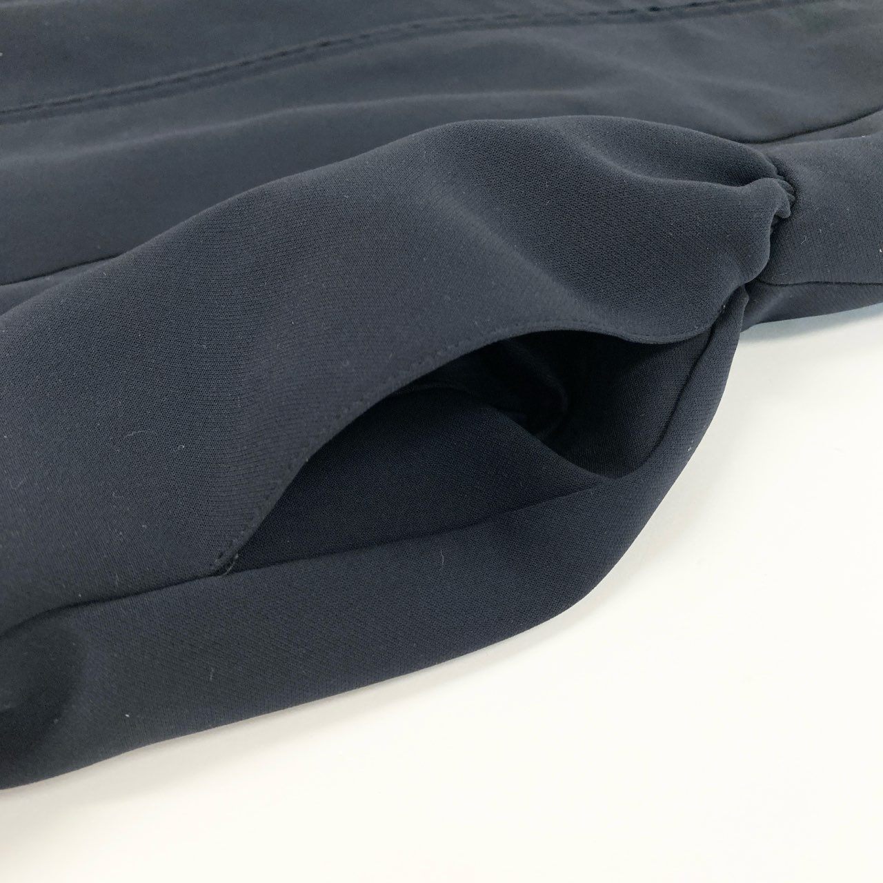 81a23 Rene ルネ ノースリーブワンピース キャップスリーブ パールジップ タックフレアスカート 36 ネイビー レディース 女性用u02t