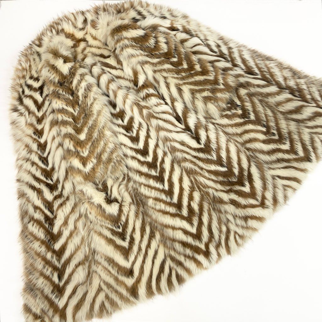 69L15 フォックスファー 超ロングコート 丈112cm ホワイト ブラウン サイズ11 最高級毛皮 FOX FUR レアデザイン リアルファーt18r