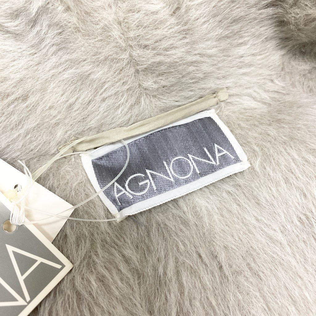 6l25《未使用保管品》定価95万 AGNONA アニオナ カシミヤ × アルパカ ロングコート サイズ40 ベージュ 最高級 タグ付き イタリア製t18r