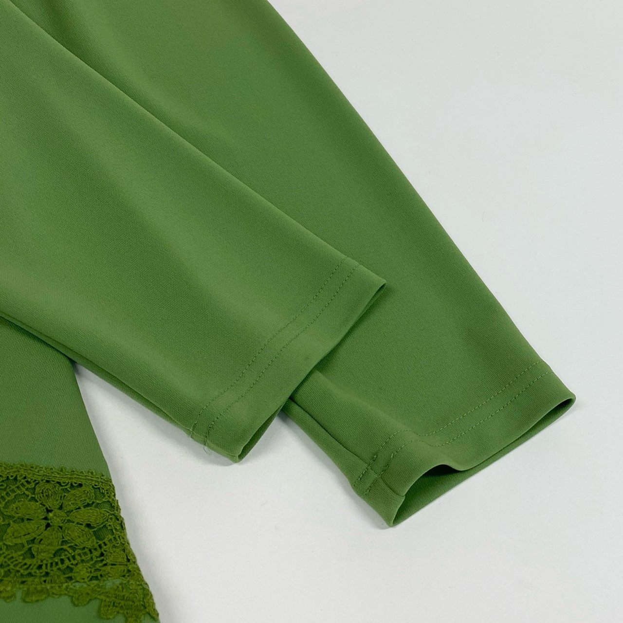 52b27 TOKUKO 1er VOL トクコプルミエヴォル ロングカーディガン 長袖 レース装飾 レディース 女性服 サイズ9 グリーンu02t