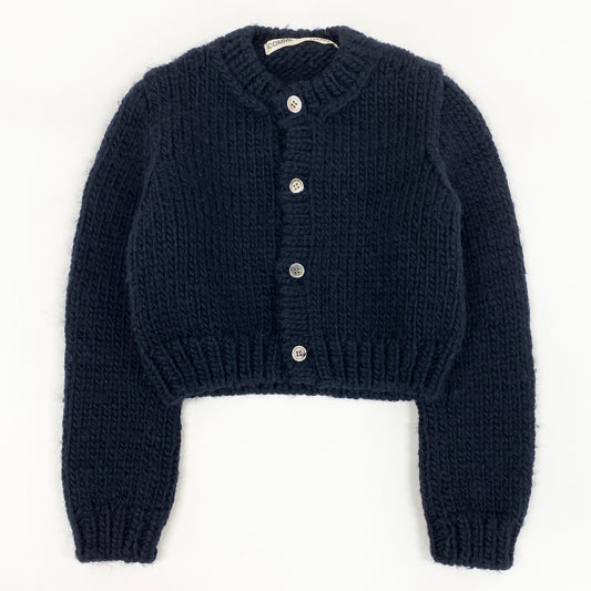 16h9 COMME des GARCONS コムデギャルソン 1996 アーカイブ 短丈 ニットカーディガン 肉厚 ネイビー レディースk02i