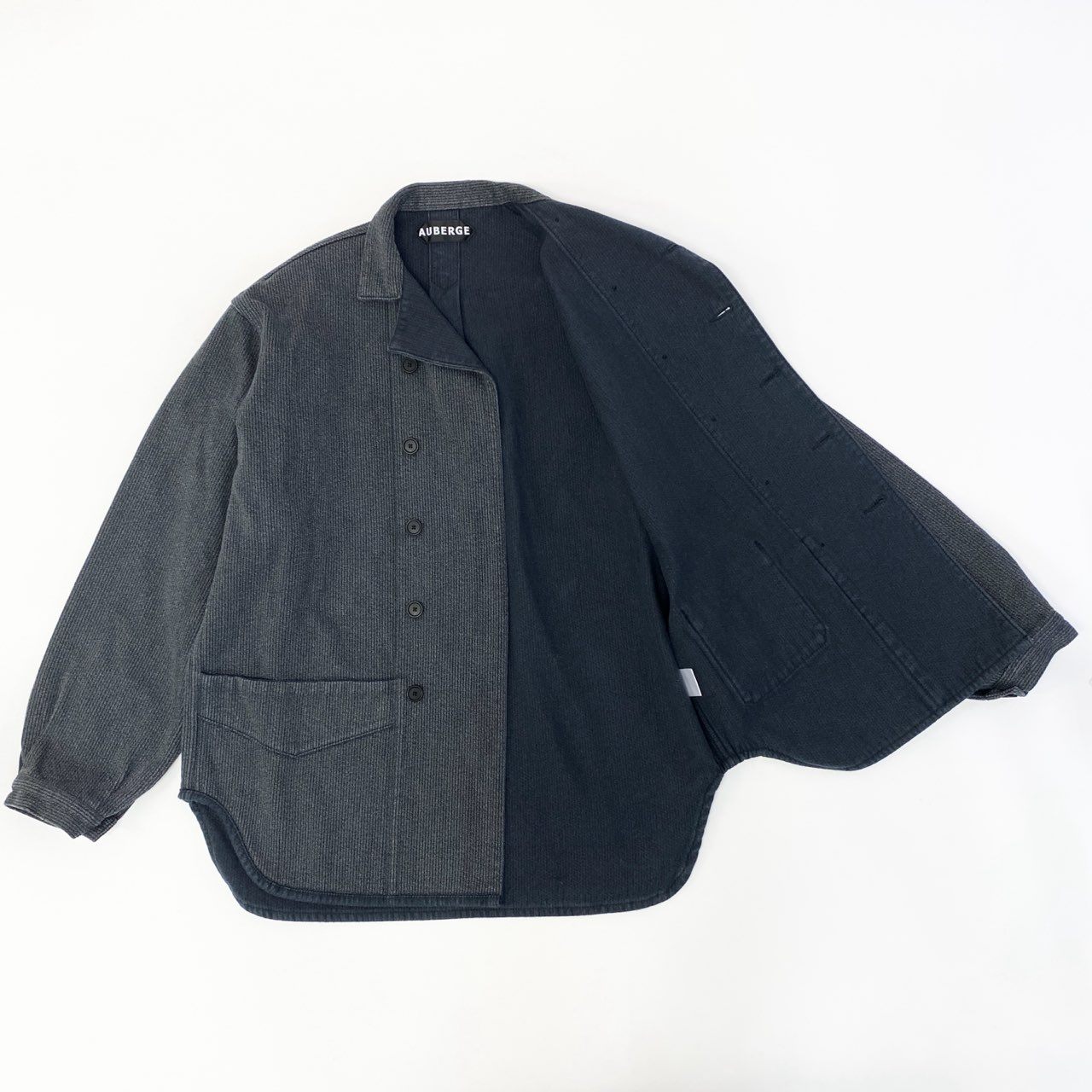 58c5 AUBERGE オーベルジュ KLLAR SABLE セサミ ダブルフレンチカバーオール ジャケット サイズ42 グレー系k02i