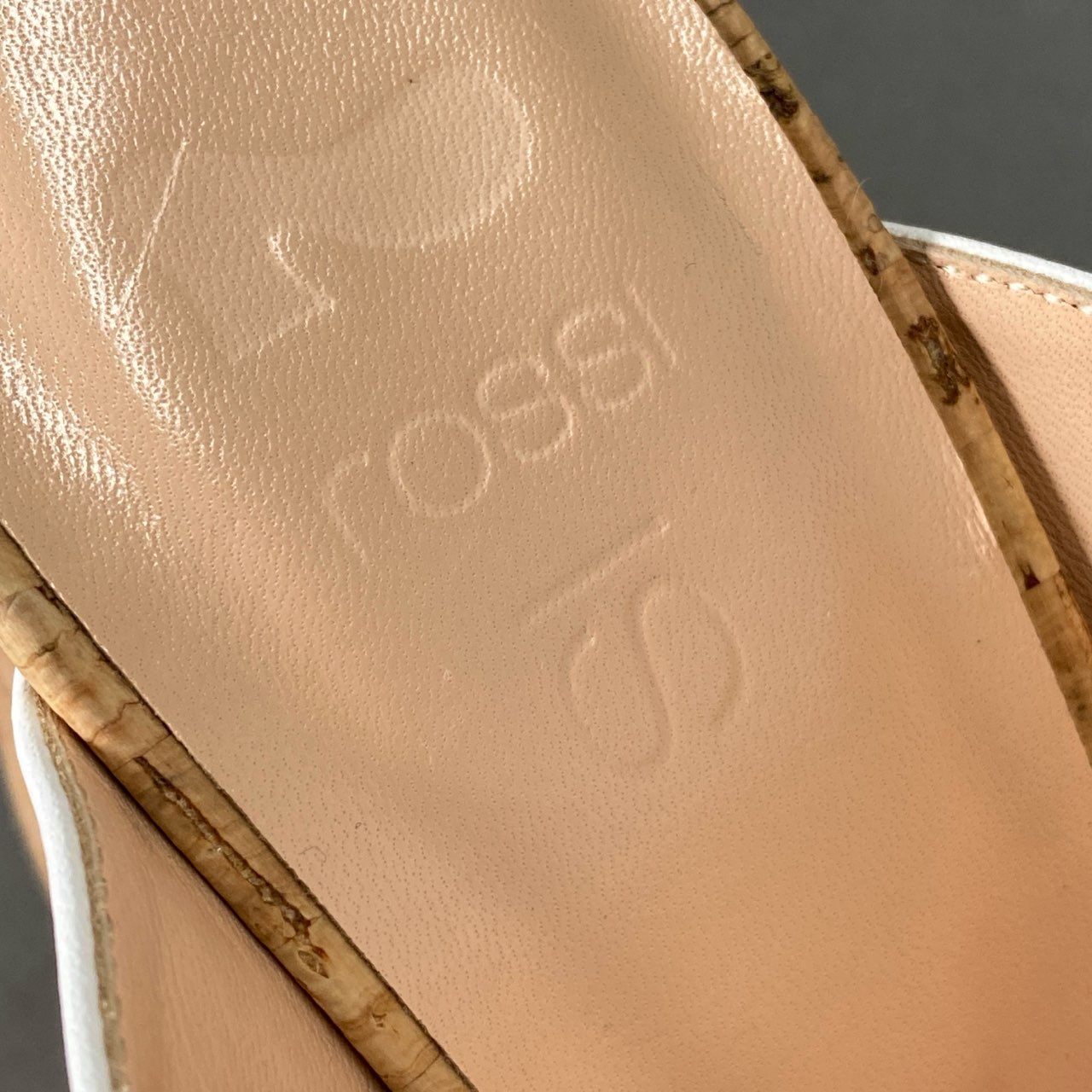 3f17 《極美品》定価￥104,500  SI ROSSI by SERGIO ROSSI セルジオロッシ Mules and clogs コルクヒール サンダル パンプス 39 ホワイト レザー イタリア製 シューズ