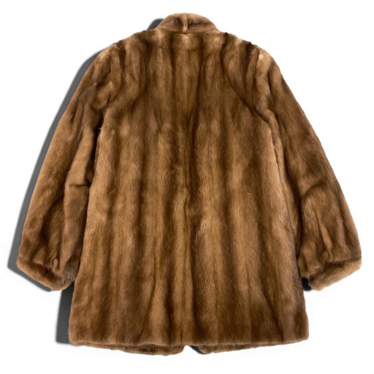 85g8 裏豪華刺繍 パステルミンク ロングファーコート サイズ11 茶系 本毛皮 Mink Fur Long Coatt18r