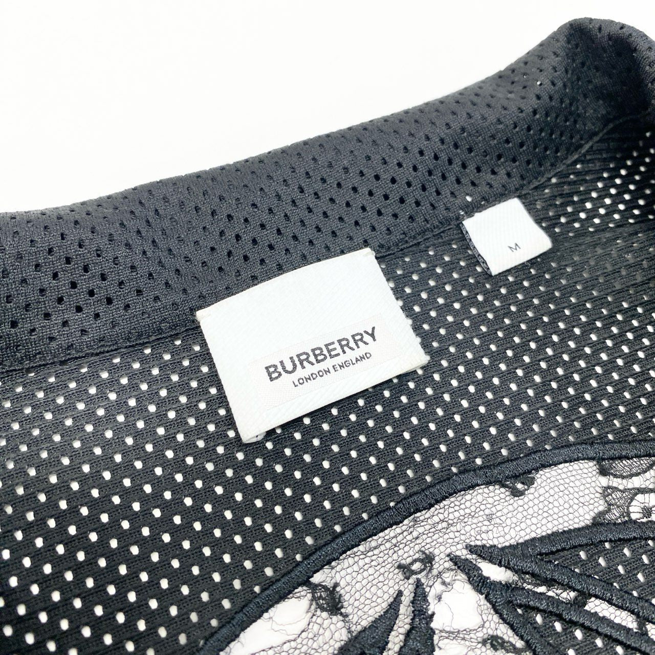Ma28 BURBERRY LONDON ENGLAND バーバリー ロンドンイングランド 半袖シャツ BASKETBALL JERSEY SHIRT 8067375 Mサイズ ブラック ポリエステル100％ メンズo07t