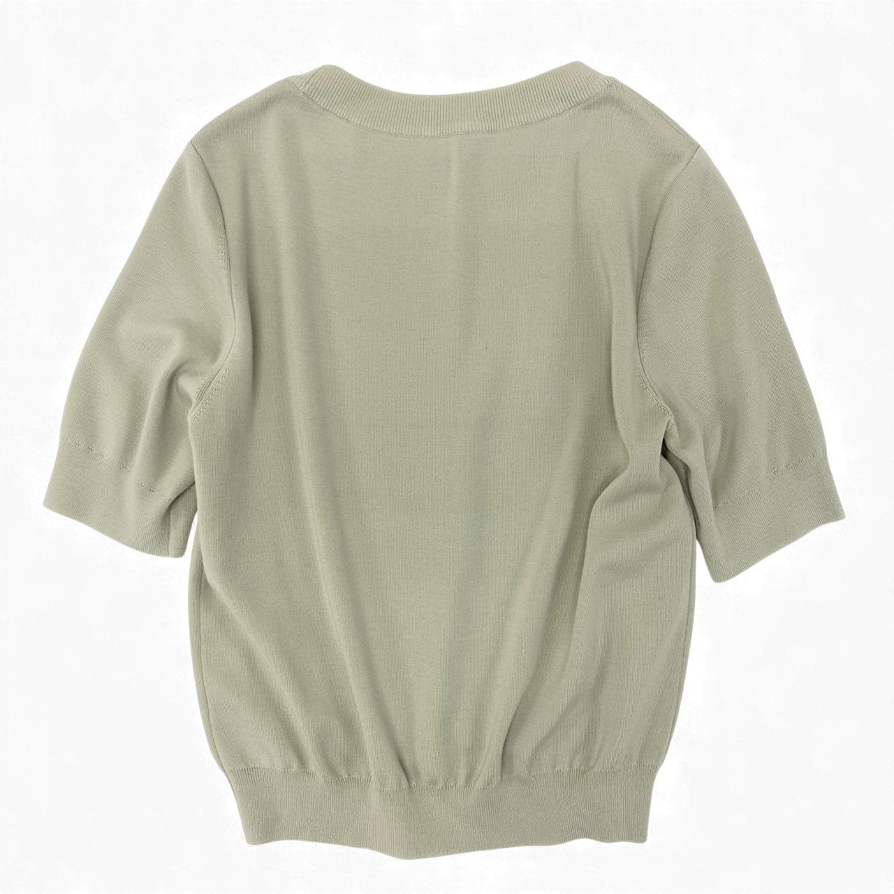 21k11 FOXEY フォクシー Plaisir プレジール 銀座本店限定カラー 半袖 ニットセーター レディース 女性用 40 パールグリーン ウール100％u02t