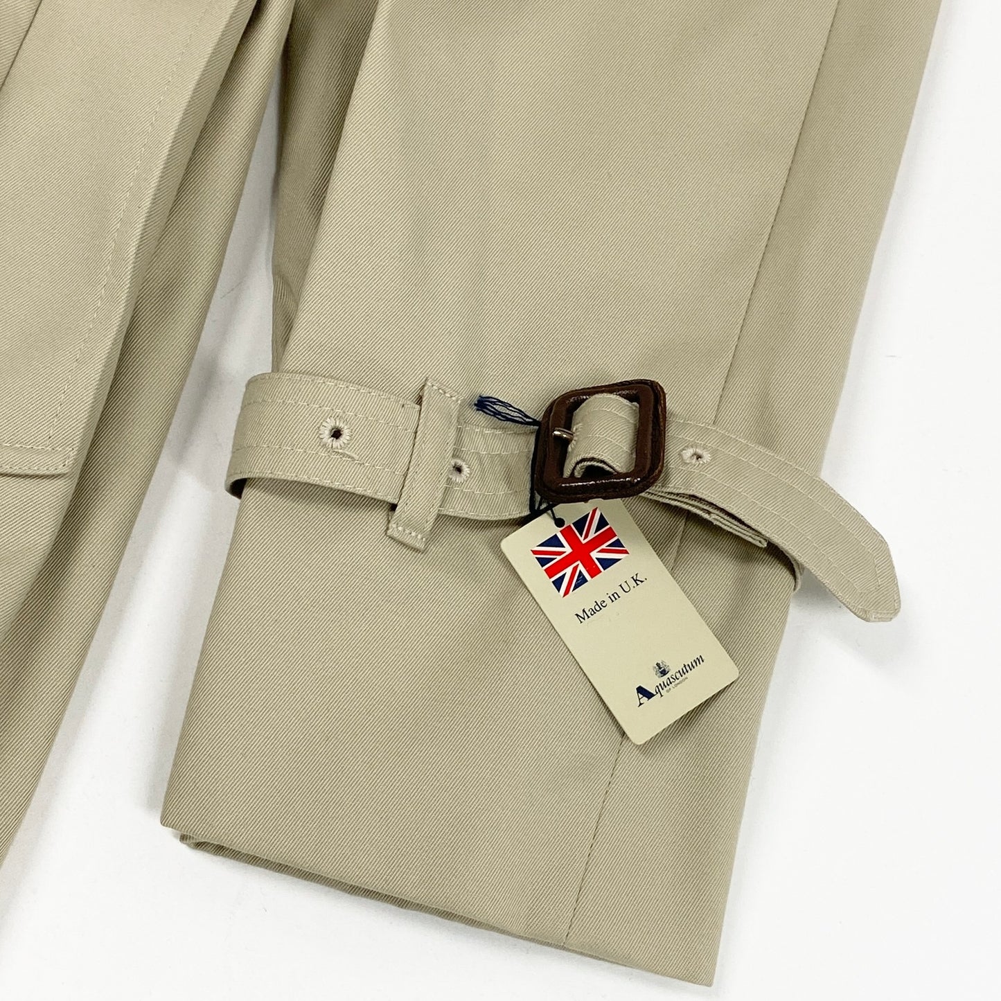 35L19 【美品】Aquascutum アクアスキュータム ステンカラーコート トレンチコート ロングコート アウター 6サイズ ベージュ コットン100％ レディースu02t