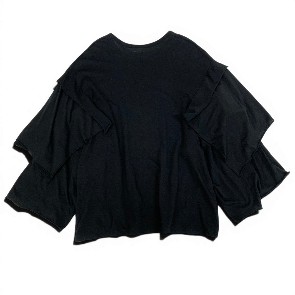 Af4 Yohji Yamamoto ヨウジヤマモト オーバーサイズ フリルカットソー Over Size Frill T-Shirt サイズ2 ブラック 山本耀司t18r