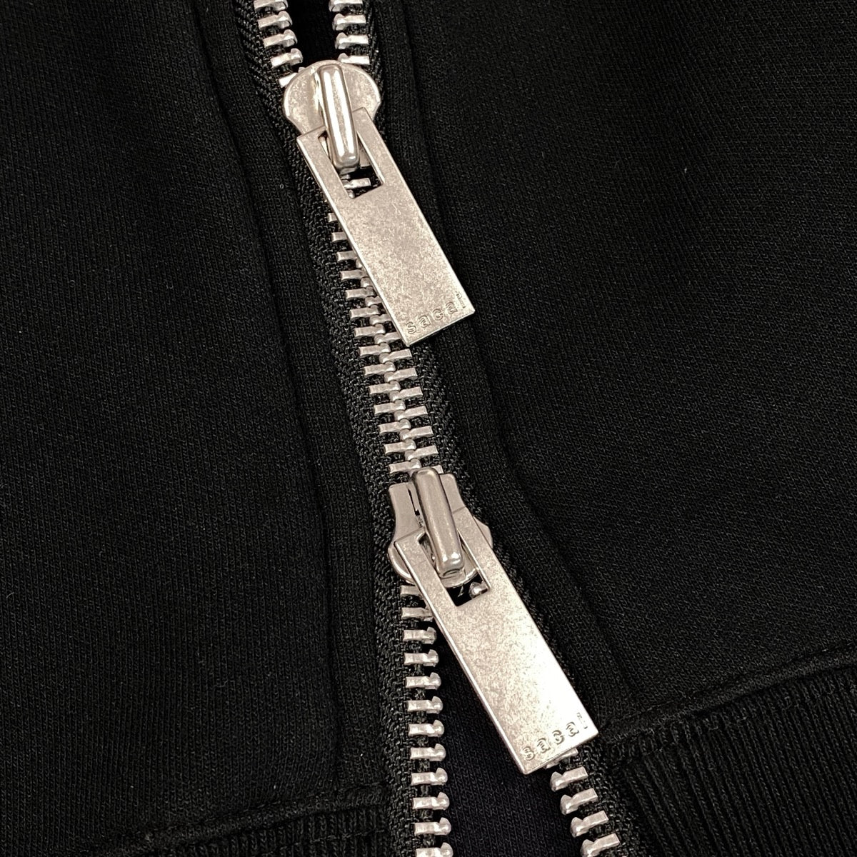 Aj19 sacai サカイ スポンジ スウェット ブルゾン  24-07257 サイズ2 ブラック レディースu02t