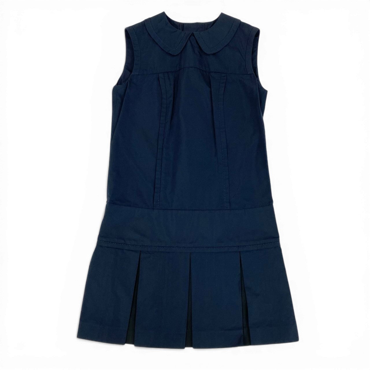 Ec31 《未使用品》 LOUIS VUITTON ルイヴィトン バックボタン フリルワンピース Back button Frill Dress サイズ34 ネイビー タグ付t18r