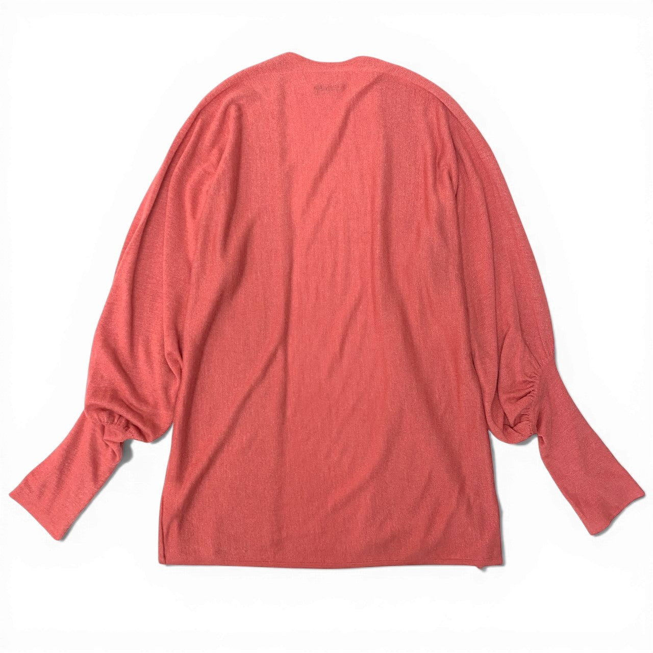 83c27 BOTTEGA VENETA ボッテガヴェネタ 変形ロングスリーブカーディガン バルーン袖 リネンシルク混 Lサイズ ピンク レディース 女性用o07t