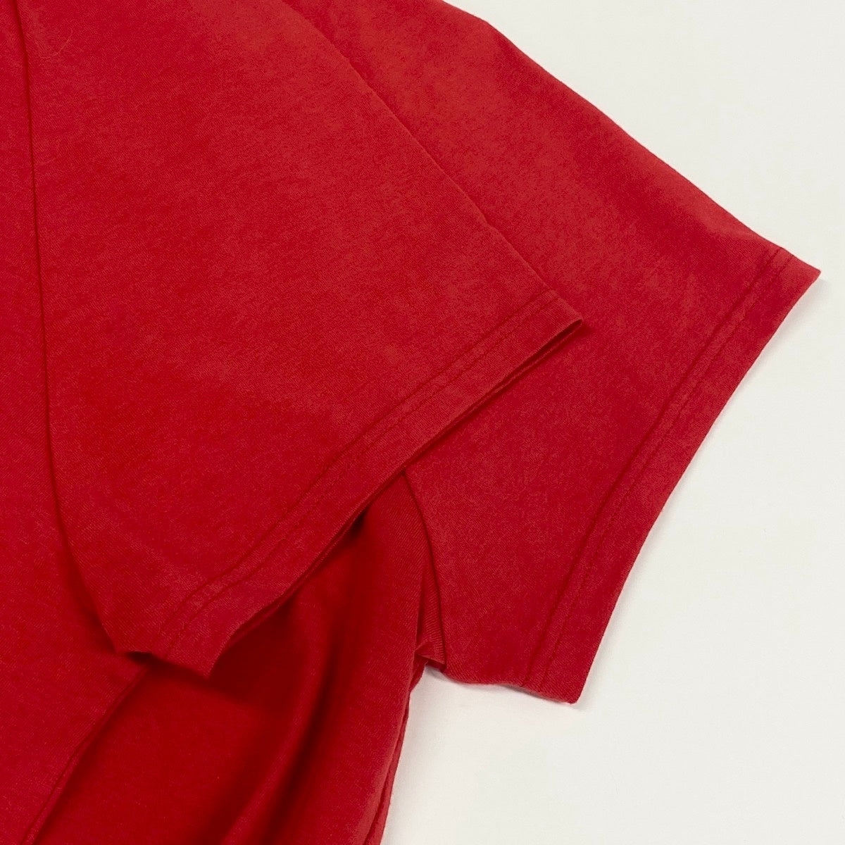 Ee29 【タグ付】 GUCCI グッチ サイドリボン クルーネック 半袖Tシャツ サイズXL レッド コットン100％ レディース 女性服u02t