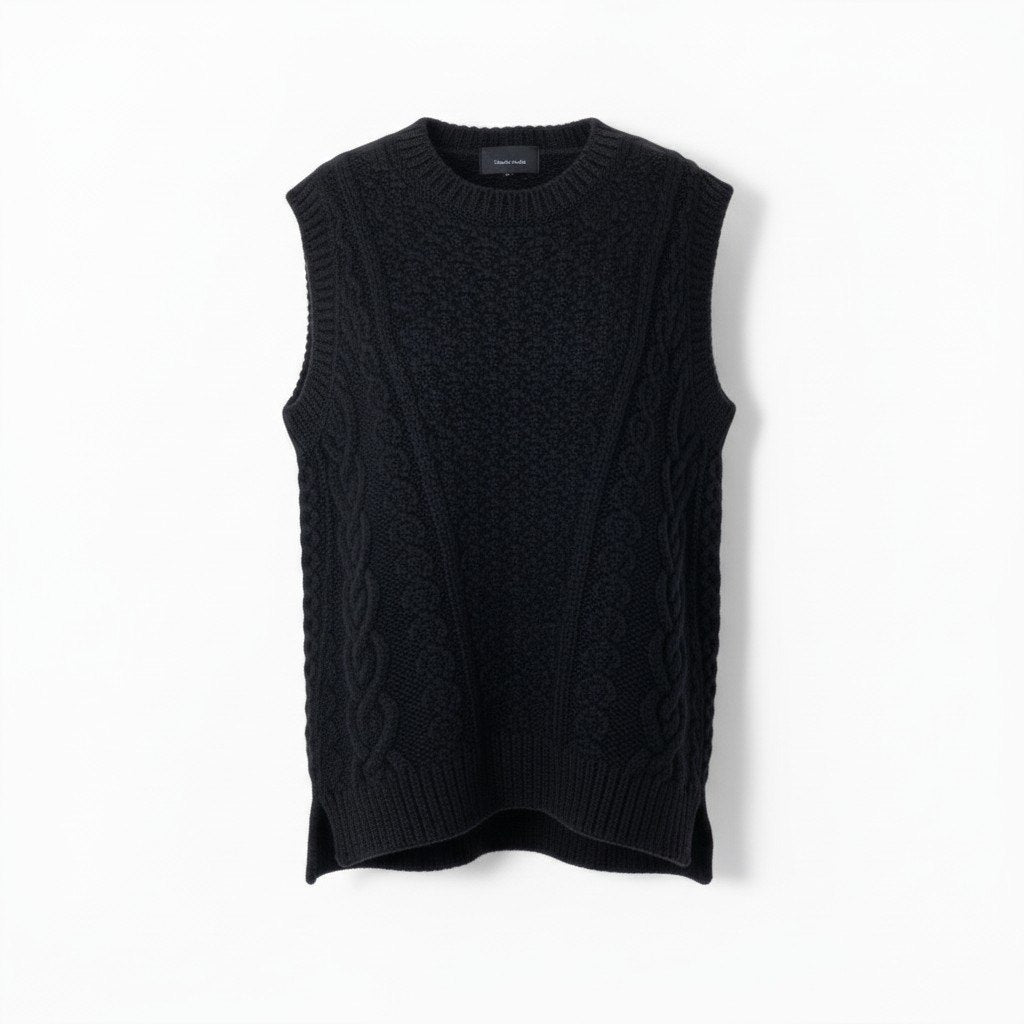 84c27《美品》 Simone Rocha シモーネロシャ スカルプテッド バックオープン ニットベスト サイズS ブラック アルパカメイン タグ付t18r