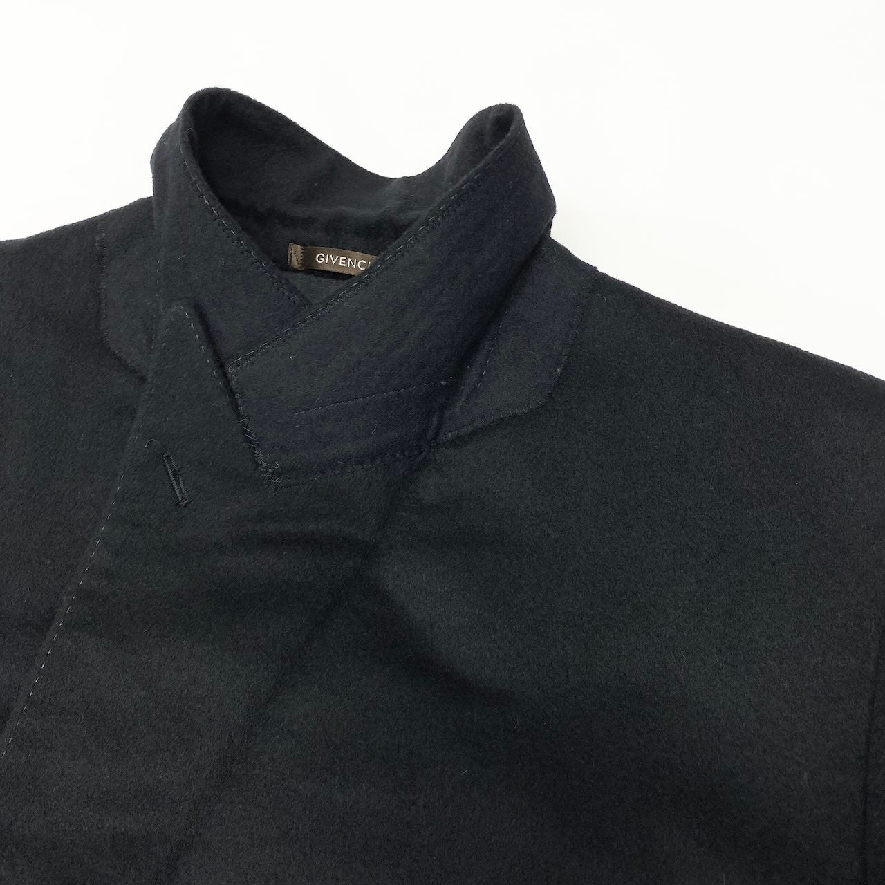 20c24 GIVENCHY ジバンシー ピーコート ロングコート カシミヤコート アウター ブラック カシミヤ100％ メンズ 男性用o07t
