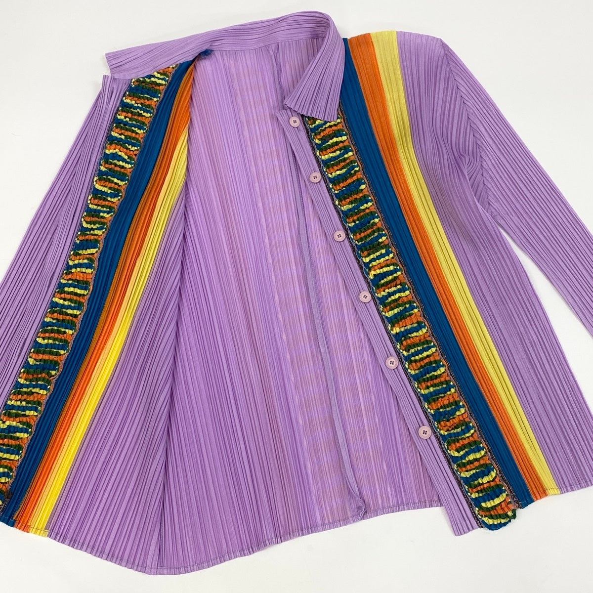 Ae14 【美品】 PLEATS PLEASE プリーツプリーズ ロングスリーブ プリーツシャツ トップス PP71-JJ613 サイズ3 ピンク ポリエステル100％ レディース 女性服ta1