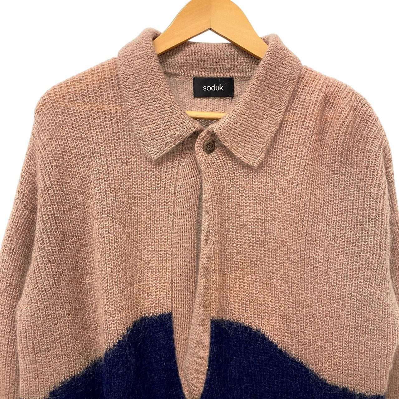 24c16 【美品】soduk スドーク 21AW drawing knit ドローイングニット ニットセーター ボーダー 0421030504 ブラウン レディース 女性用o07t