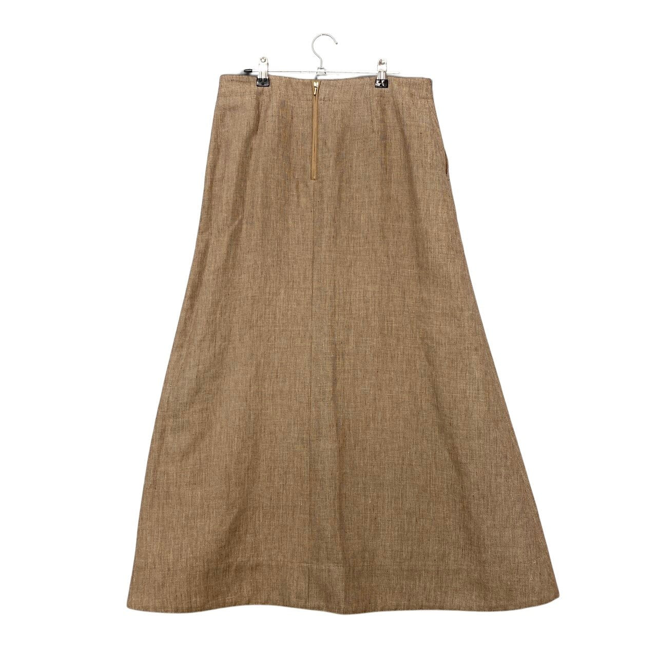 2h16 【美品】 Drawer ドゥロワー 21SS シャークスキンフレアスカート ロングスカート リネン混 6524-299-1545 サイズ40 ベージュ レディースu02t