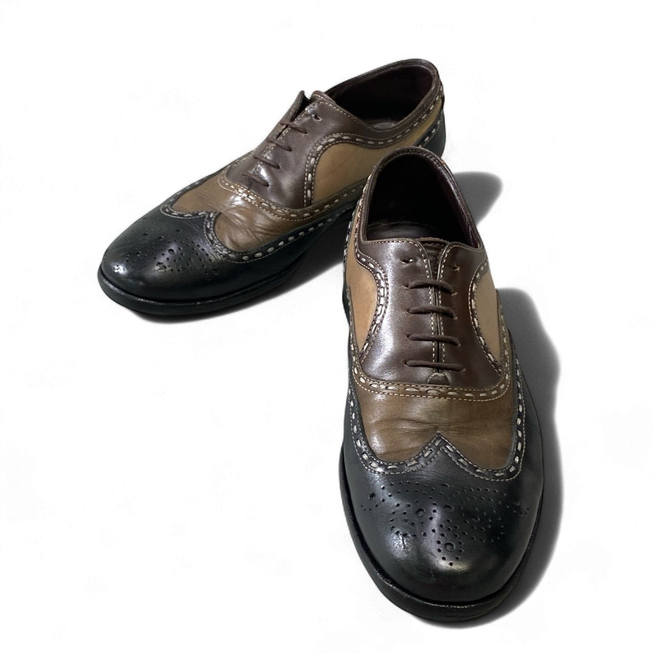1k18 BOTTEGA VENETA ボッテガヴェネタ イタリア製 ドレスシューズ ブロークシューズ 革靴 ウィングチップ フォーマル 07 ブラウン系 マルチカラー leathero07t