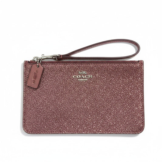 g18 【美品】 COACH コーチ グリッター リストレットポーチ ピンク レディースt18r