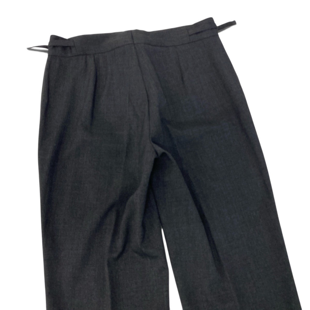 30j4 GUCCI グッチ 1998年 トムフォード期 スラックスパンツ ロゴ金具 サイドアジャスター 38サイズ グレー レディース 女性用u02t