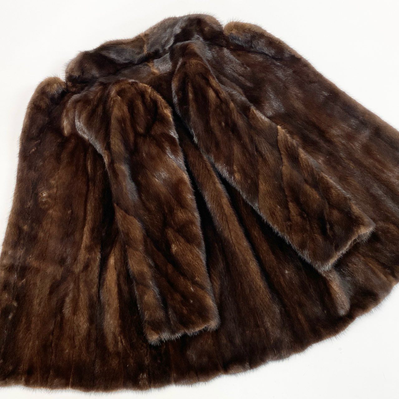 44L12 デミバフミンク ミンクコート セミロングコート 毛皮コート 袖斜め段 13 ブラウン ミンクファー レディースu02t
