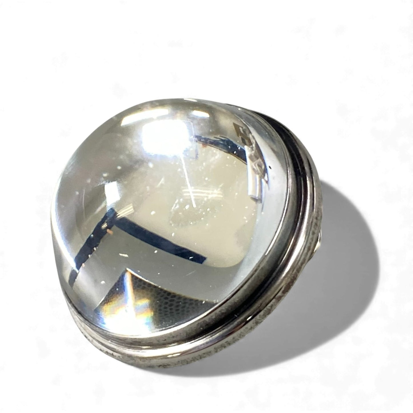 l14 LALIQUE ラリック クリアミラーボール ピンブローチ バッジ シルバー アクセサリー ジュエリー 箱付きt18r