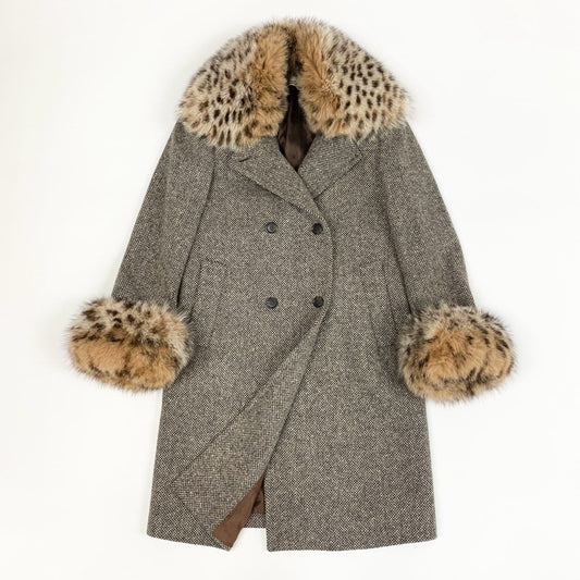 14j3 《美品》Blumarine ANNA MOLINARI ブルマリン アンナモナーリ ツイードコート ファー アウター 40サイズ マルチカラー レディースo07t