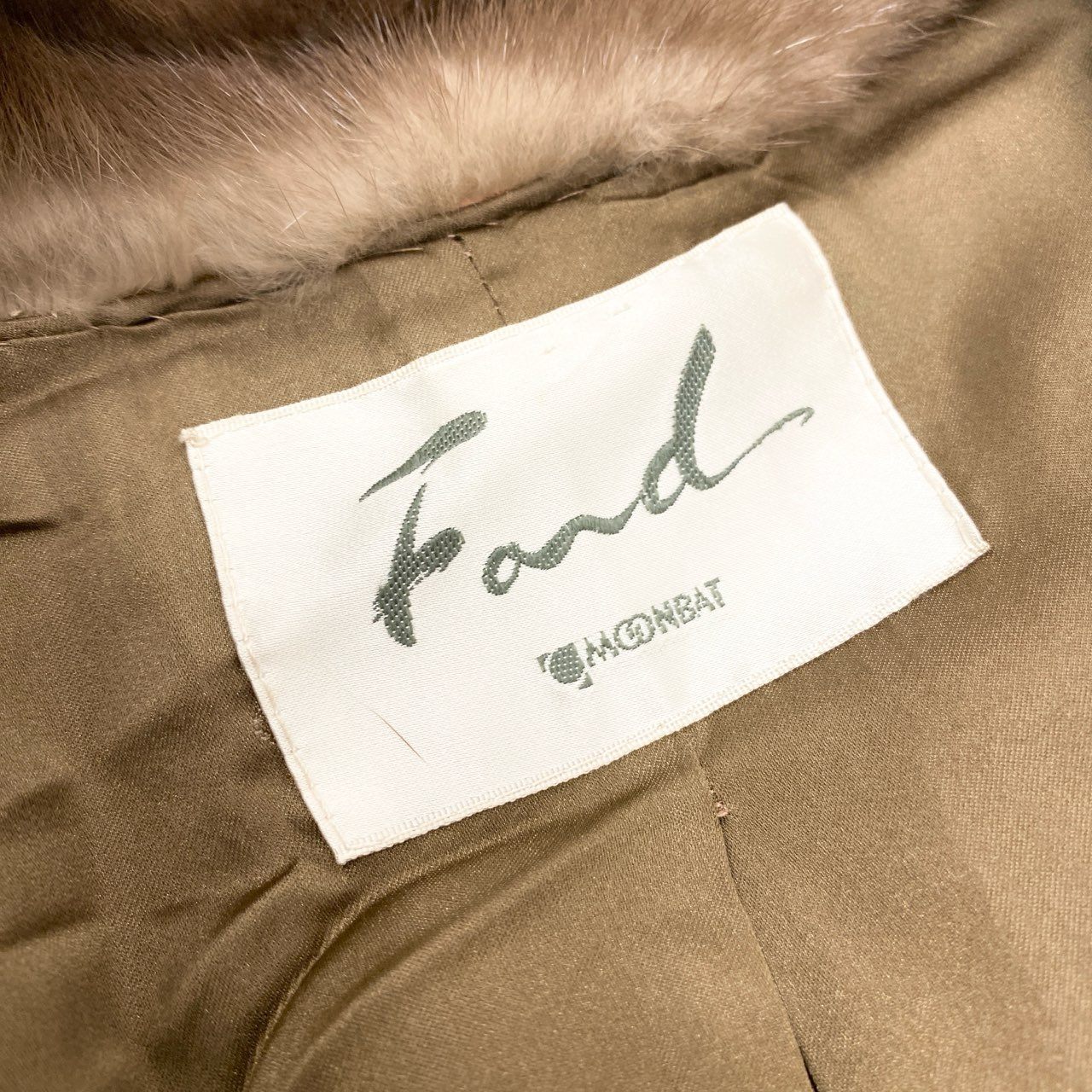 32k28 FOND MOON BAT ムーンバット パステルミンク ロングコート 着丈97cm F 茶系 本毛皮 MINK FUR リアルファーt18r