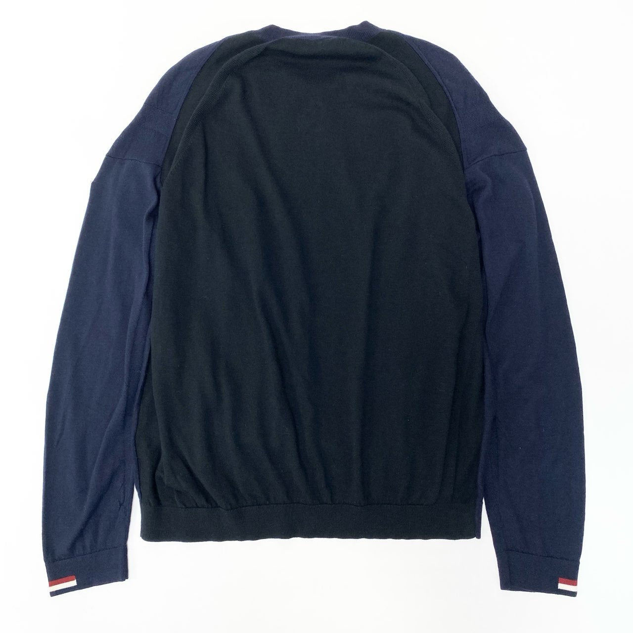 87a29 MONCLER モンクレール TRICOT KNIT SWEATER トリコニットセーター サイズM ダークネイビー ロゴワッペン D20919031400t18r