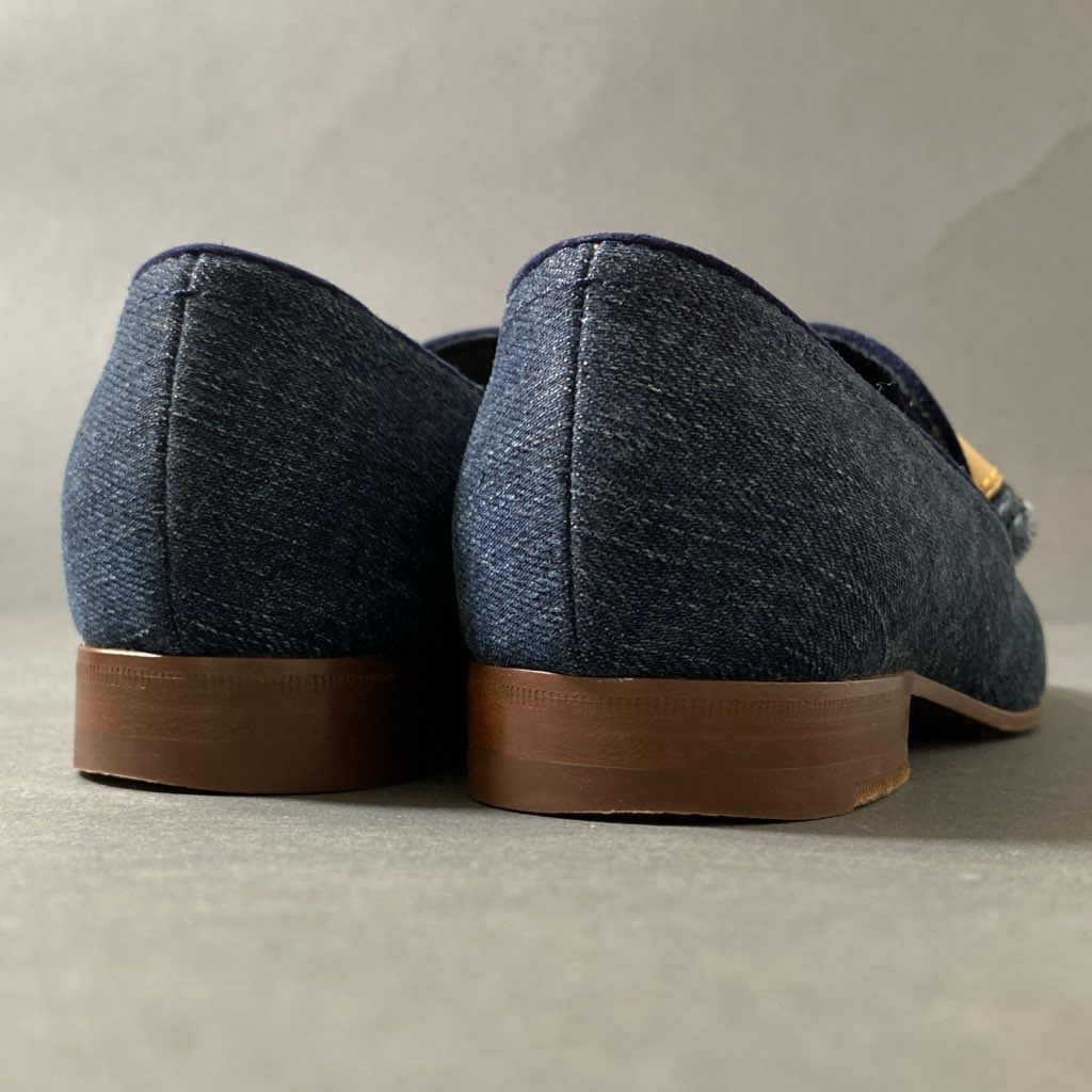 3f29 《美品》 LOUIS VUITTON ルイヴィトン タッセル デニムスリッポン ローファー 35 インディゴ LV DENIM イタリア製 ドレスシューズ