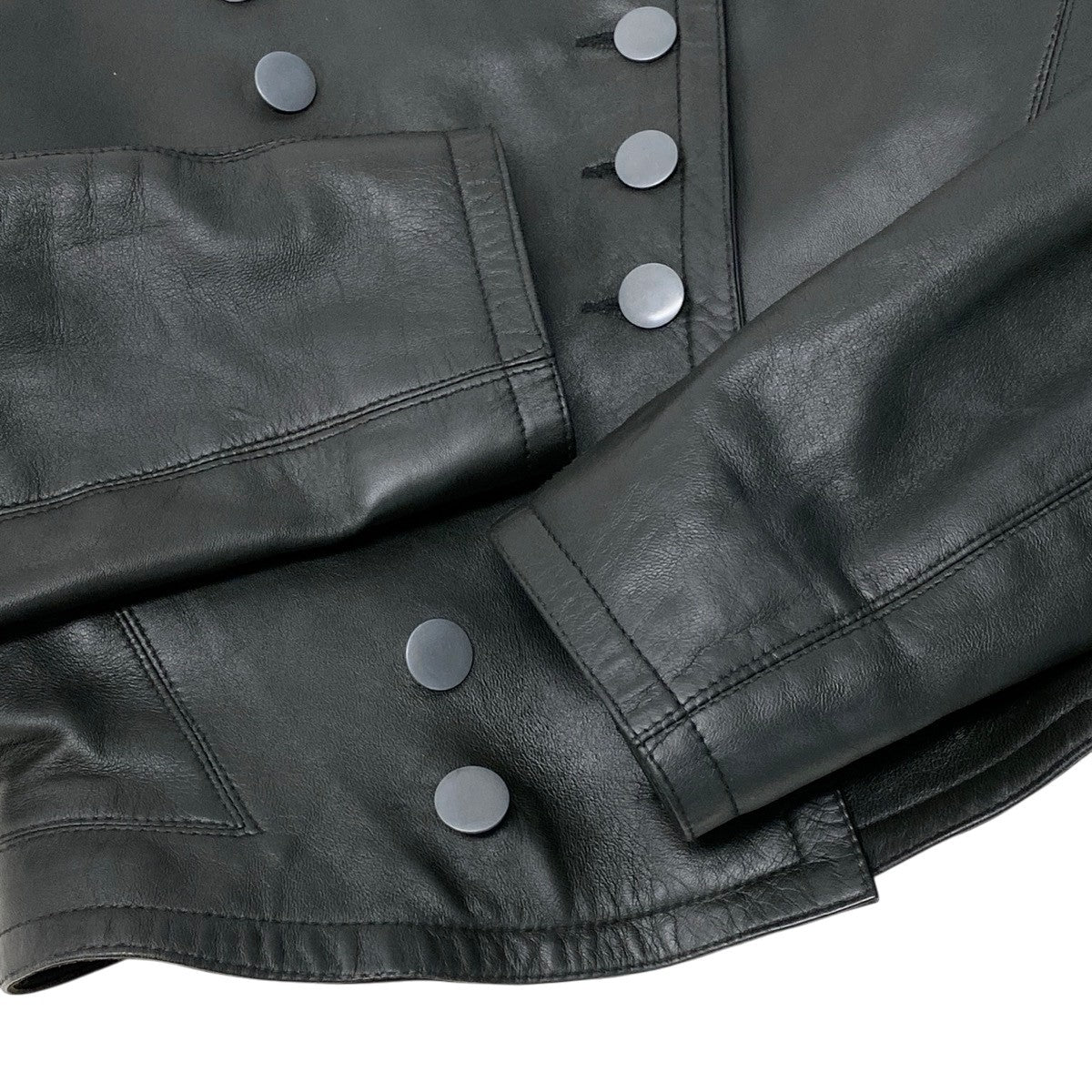 j23 ALAIA PARIS アライア ヴィンテージ レザージャケット ナポレオンジャケット 38 グリーン系 レザー フランス製u02t