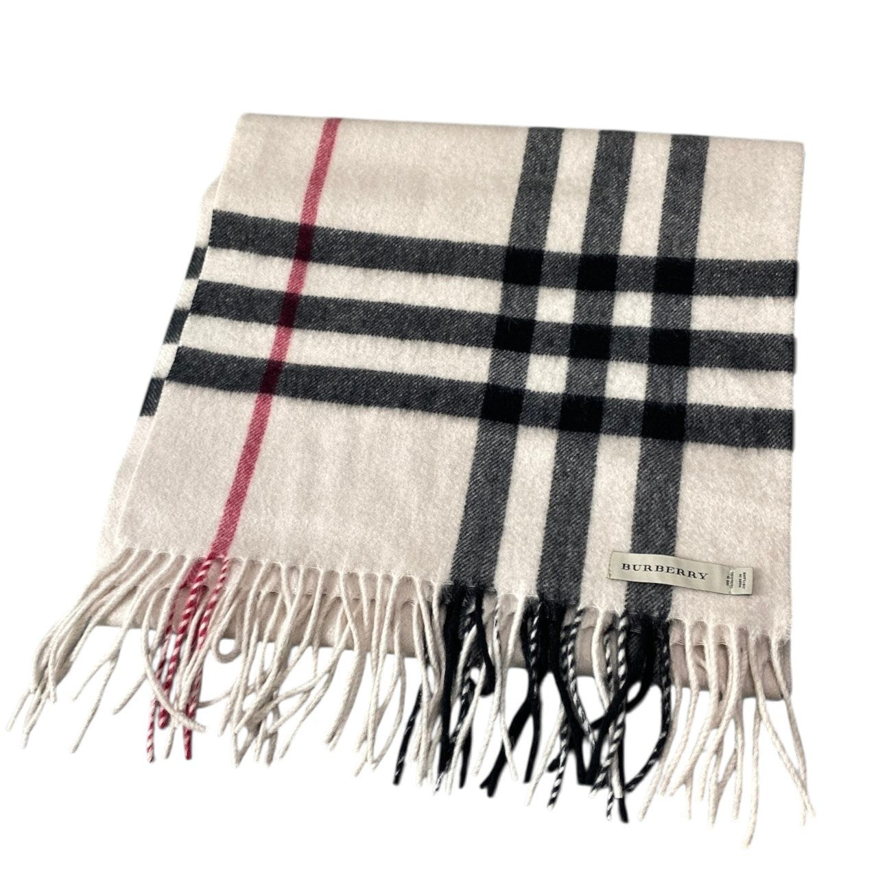 h20 BURBERRY バーバリー カシミヤ100％ チェックマフラー Check Cashmere Scarf beige スカーフ スコットランド製t18r