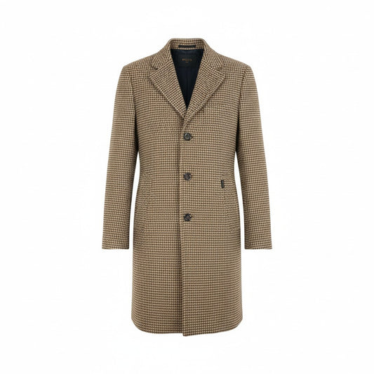 27L12 PALTO パルト チェスターコート ミドル丈 アウター ハウンドトゥース 46 ブラウン系 メンズ 男性用u02t