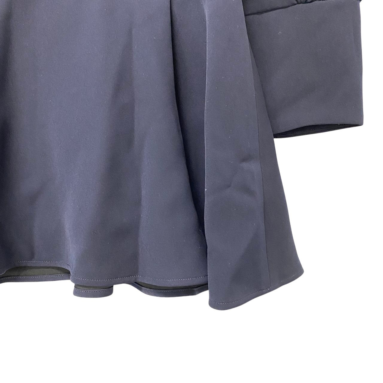 86c31 BORDERS at BALCONY ボーダーズアットバルコニー 23aw TWILL PEPLUM TOP 七分袖 チュニックカットソー ブラウス レディース 女性服 BD2321I-3N-50 サイズ38 ネイビーu02t