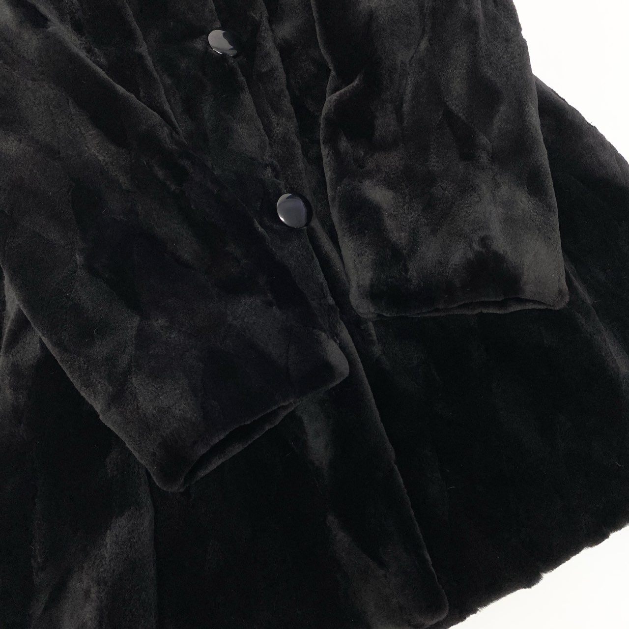 84a14 シェアードミンク ミンクコート 毛皮コート リバーシブル ダイヤ模様 F ブラック系 ミンクファー ダークミンクt18r