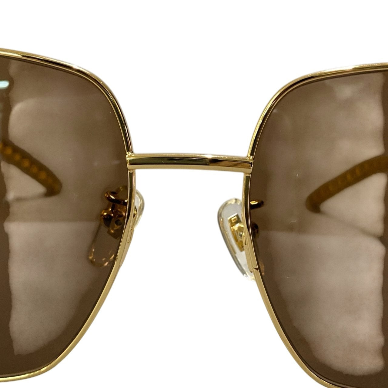 b15 《美品》 GUCCI グッチ ハリウッドコレクション GG サングラス アイウェア ブラウン ゴールド レディースta1