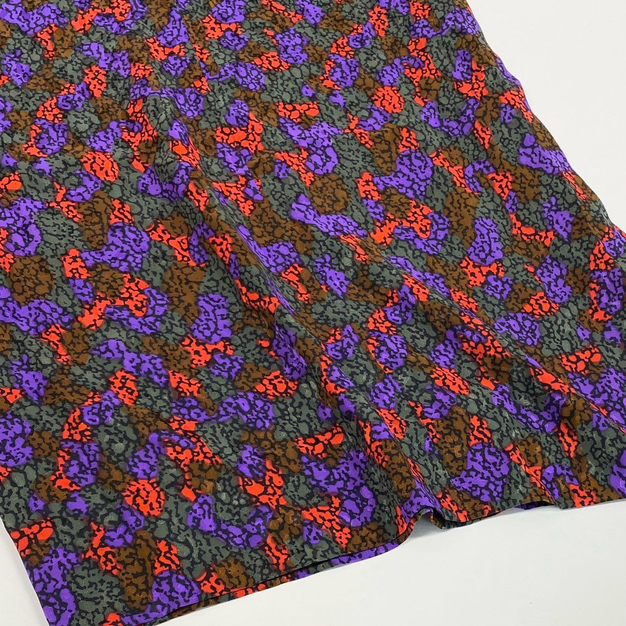 b26 Vintage SAINT LAURENT rive gauche イヴサンローラン リブゴーシュ ボウタイワンピース ロングワンピース 総柄 36 マルチカラー フランス製u02t