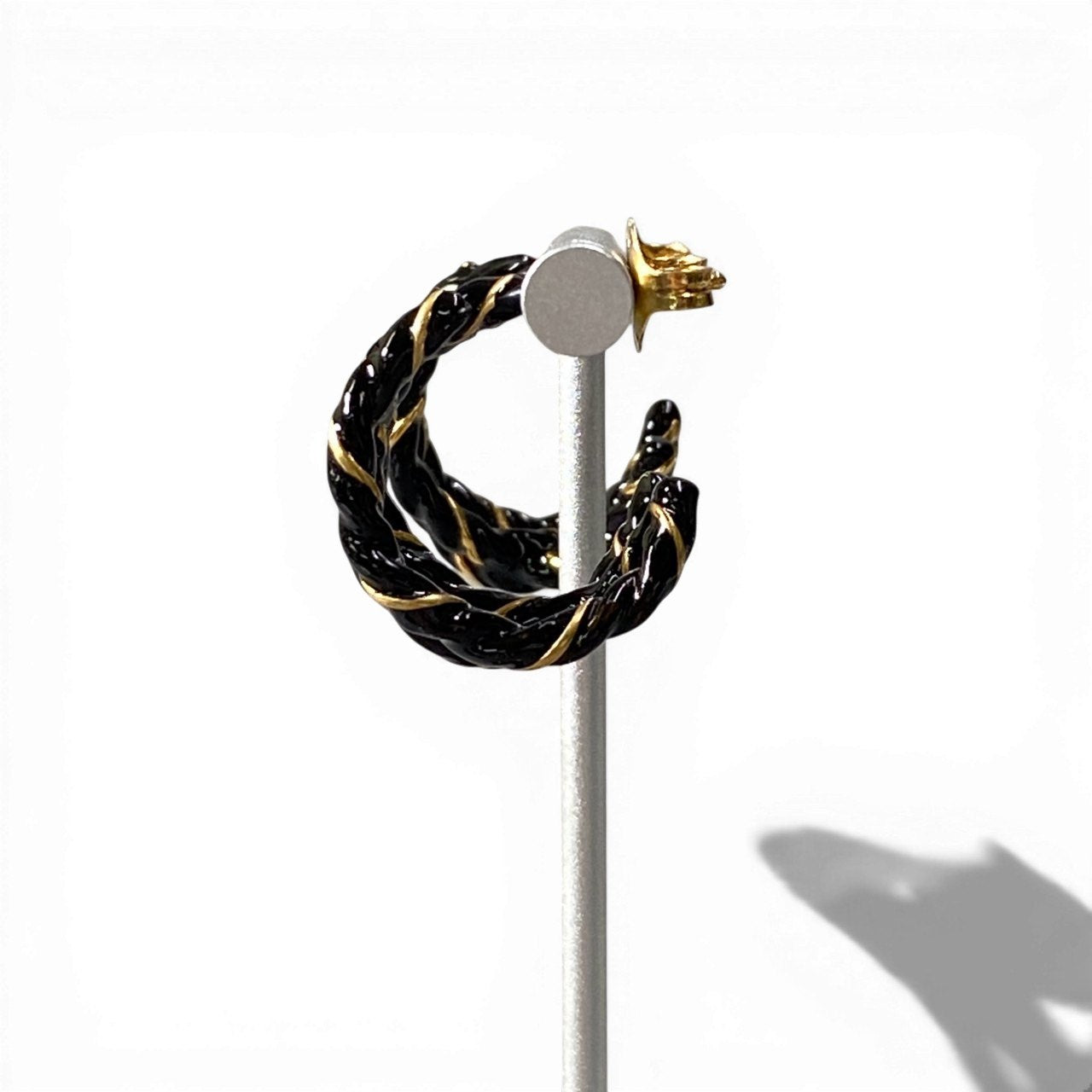 d9 Maison Margiela メゾンマルジェラ 11 レースピアス Lace Pierced Earrings ブラック ゴールド ポスト925 アクセサリー 箱有t18r
