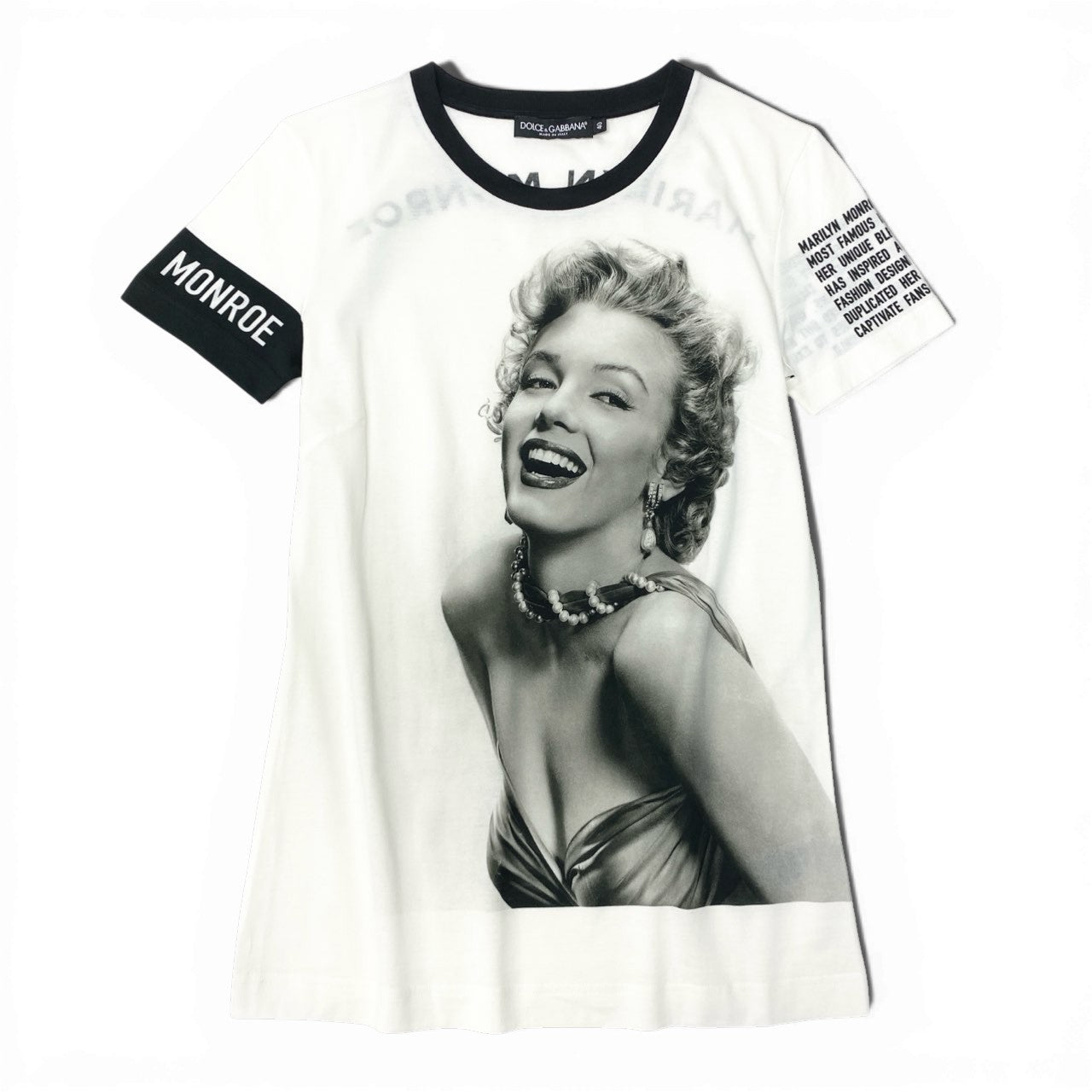 Ic5 《極美品》 DOLCE&GABBANA ドルチェアンドガッバーナ マリリンモンロー Tシャツ Marilyn Monroe T-shirt サイズXS ホワイト D&G ドルガバt18r
