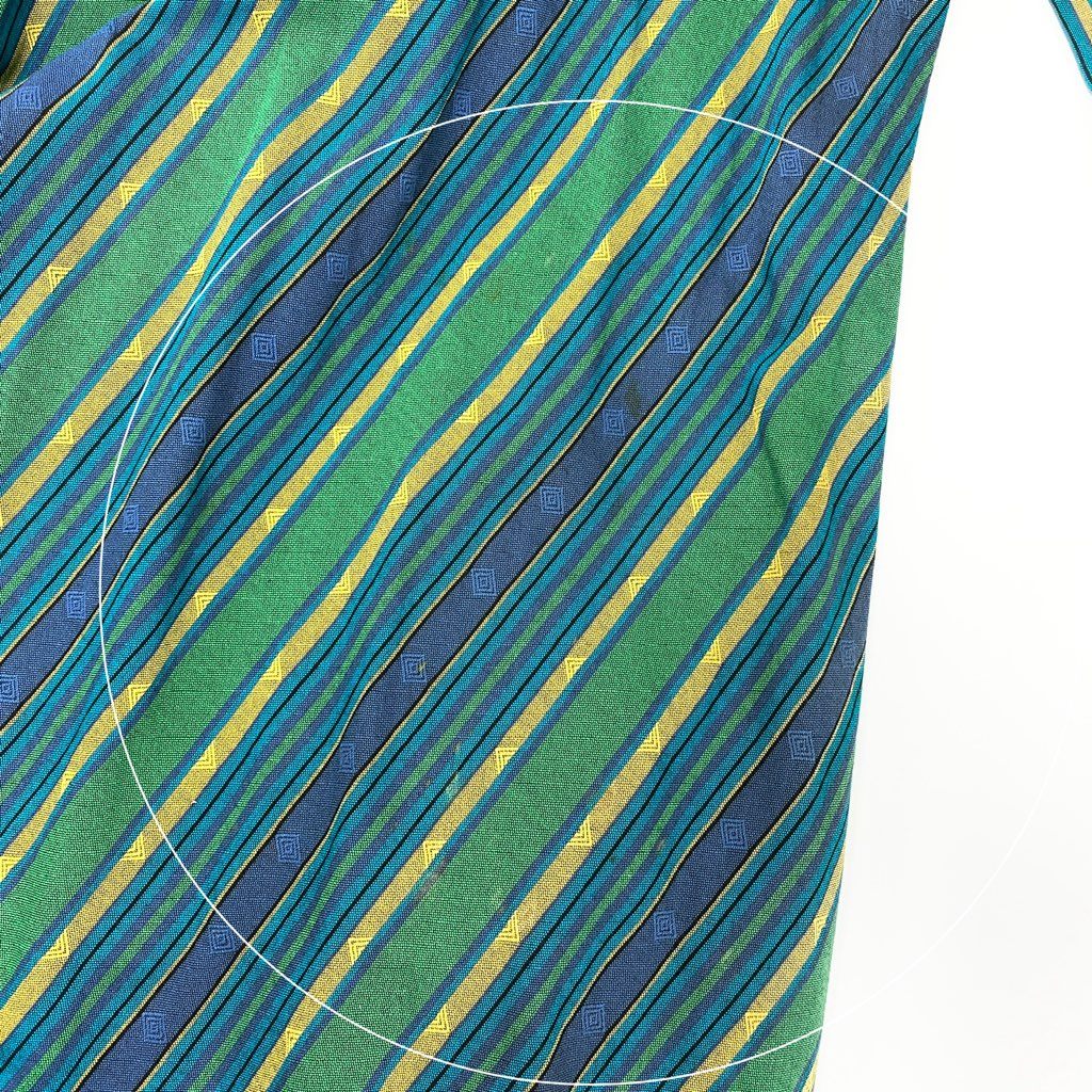 66a12 KENZO ケンゾー vintage ヴィンテージコ ロングコート ガウンコート カシュクール ストライプ柄 羽織 レディース M マルチカラー コットン100％u02t