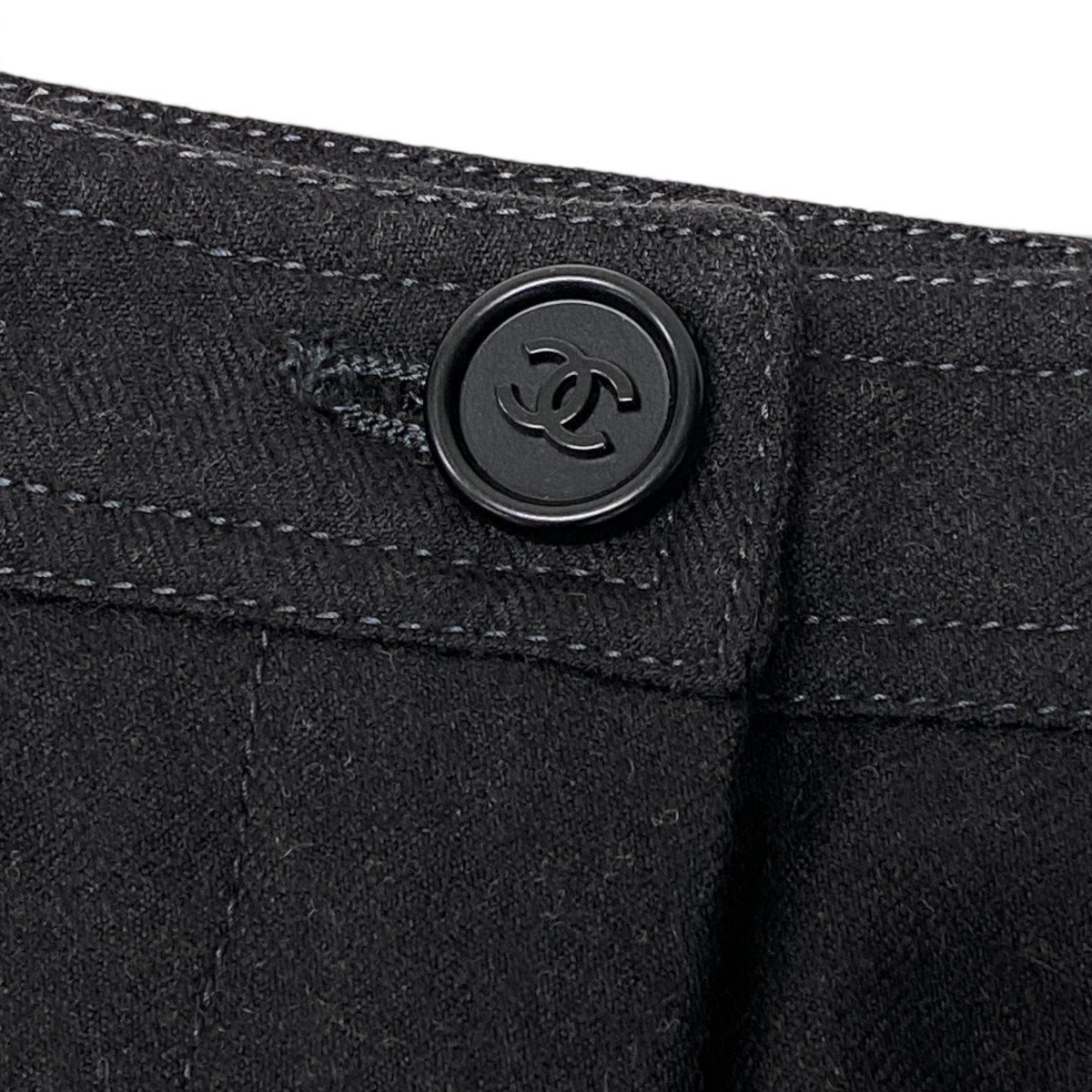 Ci13 CHANEL シャネル 2002年 ココマークボタン 膝丈スカート 台形